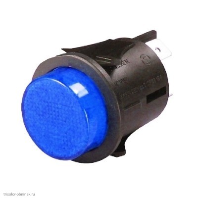 Кнопка d23 на 2 положения с фиксацией 4 pin 250V 15А с подсветкой синий