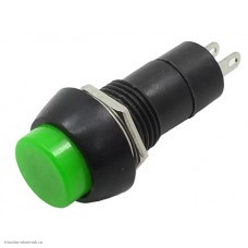 Кнопка М12 на 2 положения на замыкание 2 pin 250V 3А без подсветки зеленый