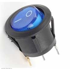 Переключатель d15 ON-OFF 3pin KCD5-2-101N SMRS-102 с подсветкой 12V синий