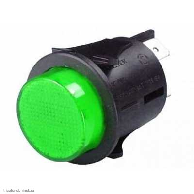 Кнопка d23 OFF-(ON) 2 группы на замыкание 12V 25A 4pin SC-7087 с посветкой 12V зеленая