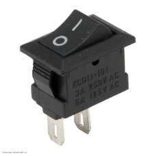 Переключатель 09х14мм на 2 положения на замыкание 2 pin 250V 3А без подсветки черный