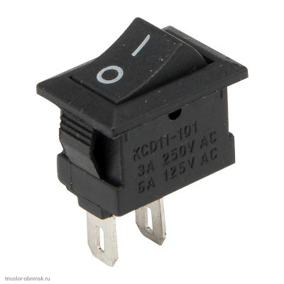 Переключатель 09х14мм на 2 положения на замыкание 2 pin 250V 3А без подсветки черный