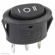 Переключатель 13х21мм на 3 положения нейтраль с фиксацией 3 pin 250V 6A без подсветки черный