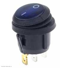 Переключатель d20 ON-OFF 3pin KCD1-8-101NW SC-777 WL влагозащищенный с подсветкой 12V синий
