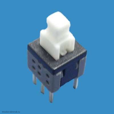 K138 Кнопка модульная mini  5,8х5,8  6 pin с фиксацией on-off