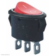 Переключатель 13х21мм на 2 положения перекидной 3 pin 250V 6А без подсветки красный
