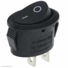 Переключатель 13х21мм на 2 положения на замыкание 2 pin 250V 6А без подсветки черный