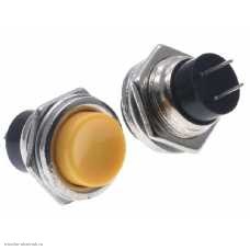 Кнопка М16 на 2 положения на замыкание 2 pin 250V 2.5А без подсветки желтый