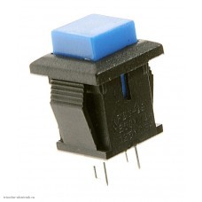 Кнопка11х13мм на 2 положения с фиксацией 2 pin 250V 1А без посветки синий
