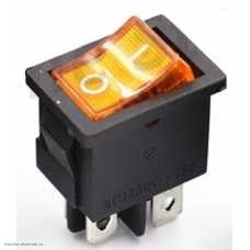 Переключатель 13X19 ON-OFF (2 группы) 4pin KCD1-4-201N SC-778 с подсветкой 12V жёлтый