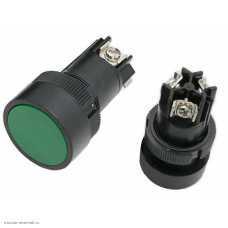 Кнопка М22 на 2 положения перекидной 3 pin 250V 0.3А без подсветки зеленый