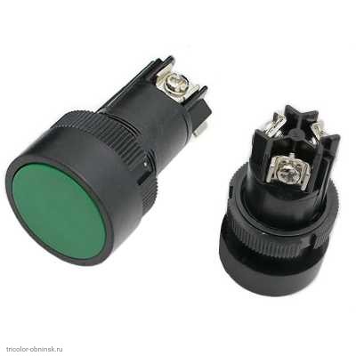 Кнопка М22 на 2 положения перекидной 3 pin 250V 0.3А без подсветки зеленый