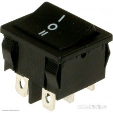 Переключатель 20х22мм на 3 положения нейтраль с фиксацией 6 pin 250V 6A без подсветки черный