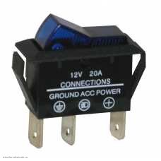 Переключатель 11x30 ON-OFF 3pin KCD3-5-101N SC-791 ASW-09D с подсветкой 12V синий