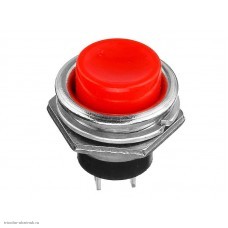 Кнопка М16 на 2 положения на замыкание 2 pin 250V 2.5А без подсветки красный