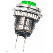 Кнопка М8 на 2 положения на замыкание 2 pin 250V 2А без подсветки зеленый