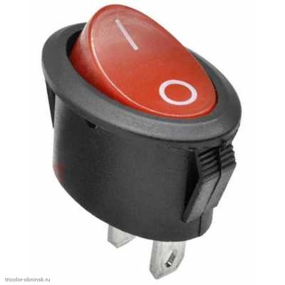 Переключатель 13х21мм на 2 положения на замыкание 2 pin 250V 6А без подсветки красный