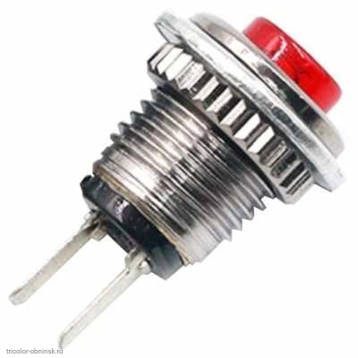 Кнопка М8 на 2 положения на замыкание 2 pin 250V 2А без подсветки красный