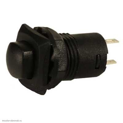 Кнопка М12 на 2 положения на замыкание 2 pin 250V 1.5А без подсветки черный