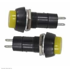 Кнопка М12 на 2 положения с фиксацией 2 pin 250V 3А без подсветки желтый