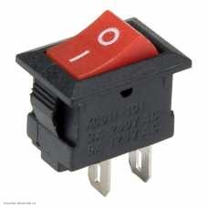Переключатель 09х14мм на 2 положения на замыкание 2 pin 250V 3А без подсветки красный