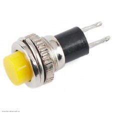 Кнопка М10 на 2 положения на замыкание 2 pin 250V 1А без подсветки гайка снизу желтый