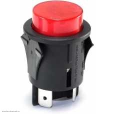 Кнопка d23 OFF-(ON) 2 группы на замыкание 12V 25A 4pin SC-7087 с посветкой 12V красная