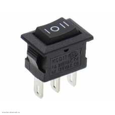 Переключатель 09х14мм на 3 положения нейтраль с фиксацией 3 pin 250V 3A без подсветки черный