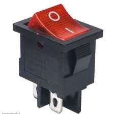 Переключатель 13X19 ON-OFF (2 группы) 4pin KCD1-4-201N SC-778 с подсветкой 12V красный