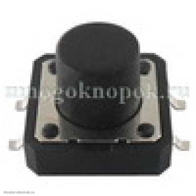 Кнопка тактовая 12х12х07.3 SMD [чёрный]