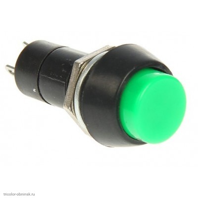Кнопка М10 на 2 положения на замыкание 2 pin 250V 2А без подсветки зеленый