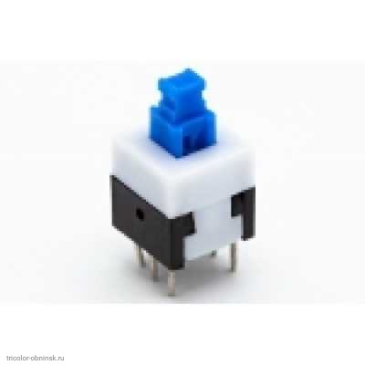 K142 Кнопка модульная mini  8х8   6 pin с фиксацией on-off