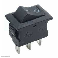 Переключатель 09х14мм на 2 положения перекидной 3 pin 250V 3А без подсветки черный