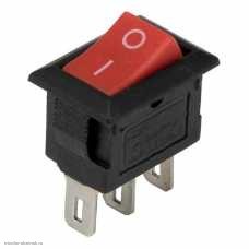 Переключатель 09х14мм на 2 положения перекидной 3 pin 250V 3А без подсветки красный