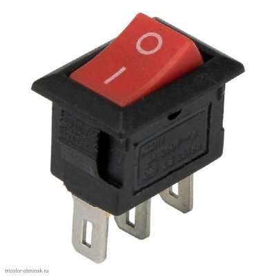 Переключатель 09х14мм на 2 положения перекидной 3 pin 250V 3А без подсветки красный