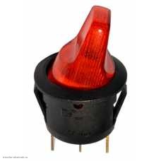 Переключатель d20 ON-OFF 3pin KCD1-5-101NH SC-777T B-224 с подсветкой 12V красный