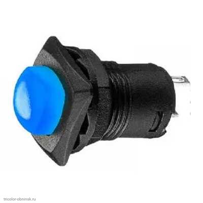 Кнопка М12 на 2 положения на замыкание 2 pin 250V 1.5А без подсветки синий