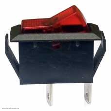 Переключатель 11x30 ON-OFF 2pin ASW-09-101 без подсветки красный