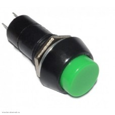 Кнопка М10 на 2 положения с фиксацией 2 pin 250V 2А без подсветки зеленый