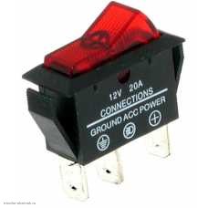 Переключатель 11x30 ON-OFF 3pin KCD3-5-101N SC-791 ASW-09D с подсветкой 12V красный