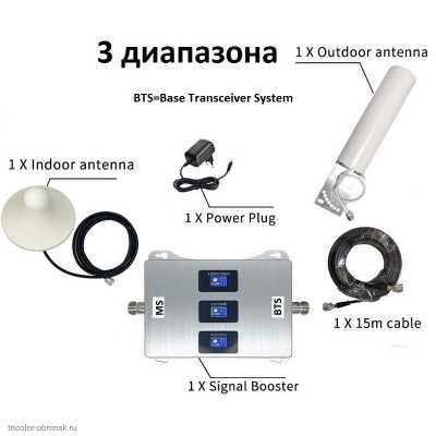 GSM репитер Китай 3 band комплект GSM900/1800/ 2100 (наружная круговая) 3 OLED внутренняя круговая