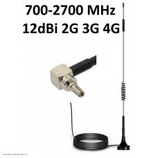 Антенна на магните Noname 700-2700 MHz 12 dBi кабель 1.5м CRC9 штекер