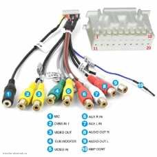 ANDROID разъем SPH 2.0 20pin переходник -> 8 RCA+3.5 гнездо для микрофона