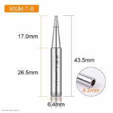 Жало паяльника Element-900M-T-B никелированное закругленное