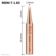 Жало паяльника Element-900M-T- 1.6D медное 2 скоса
