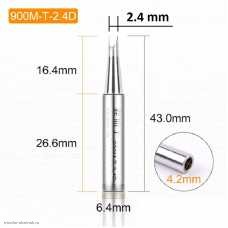 Жало паяльника Element-900M-T- 2.4D никелированнное два скоса