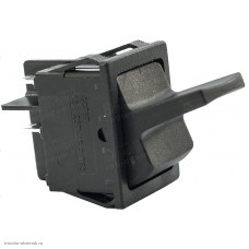 Переключатель 22х30мм на 2 положения на замыкание 4 pin 250V 16А без подсветки черный рукоятка с фиксацией