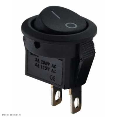 Переключатель d15 на 2 положения на замыкание 2 pin 250V 3А без посветки черный