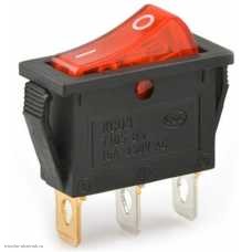 Переключатель 11х30мм на 2 положения на замыкание 3 pin 250V 15А с подсветкой красный