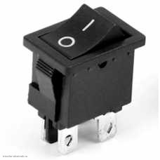 Переключатель 13х19мм на 2 положения на замыкание 4 pin 250V 6А без пдсветки черный